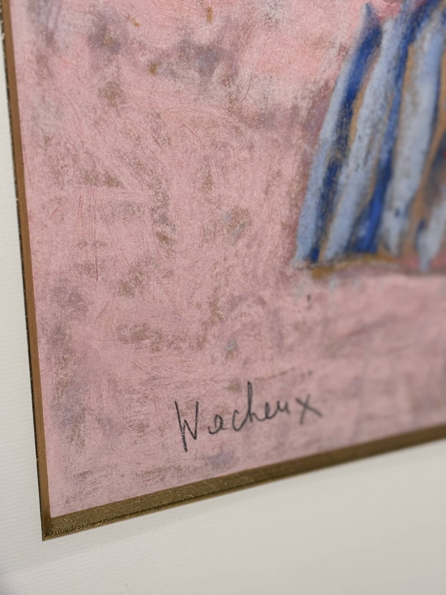 Yves Wacheux (1933-2023), La plage rose, Technique mixte sur papier, signée, XXe siècle-photo-4