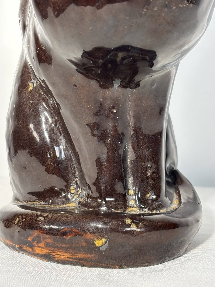 Chat assis en céramique émaillée - France, XXe siècle-photo-7