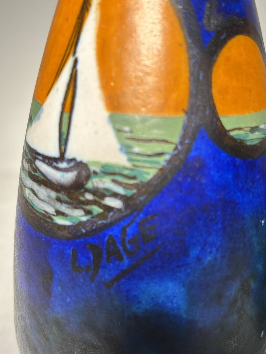 Louis DAGE (1885-1964) - Paire de vases  en céramique signés - Art Déco, vers 1925-1935-photo-3