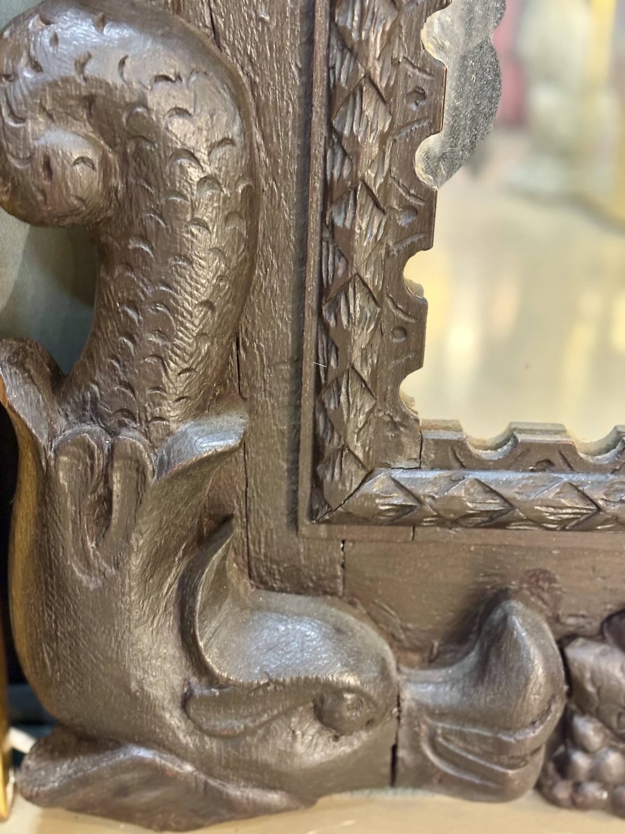 Miroir d'Apparat au Putto et Dauphins - France ou Allemagne - XVIIIe siècle-photo-4