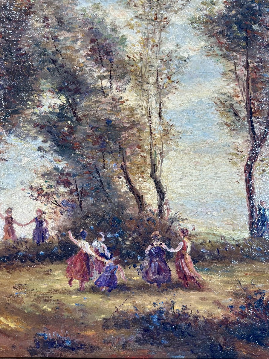 19th-century French School - Dance Of The Nymphs, After Camille Corot-photo-2