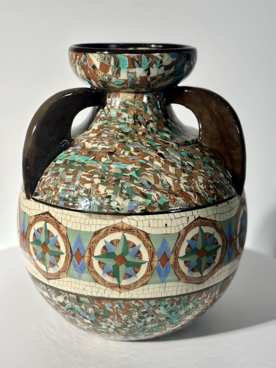 Monumental Vase By Jean Gerbino (1876-1966) - Vallauris, France-photo-2