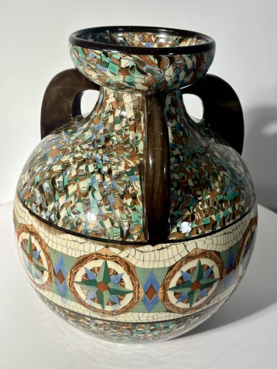 Monumental Vase By Jean Gerbino (1876-1966) - Vallauris, France-photo-6