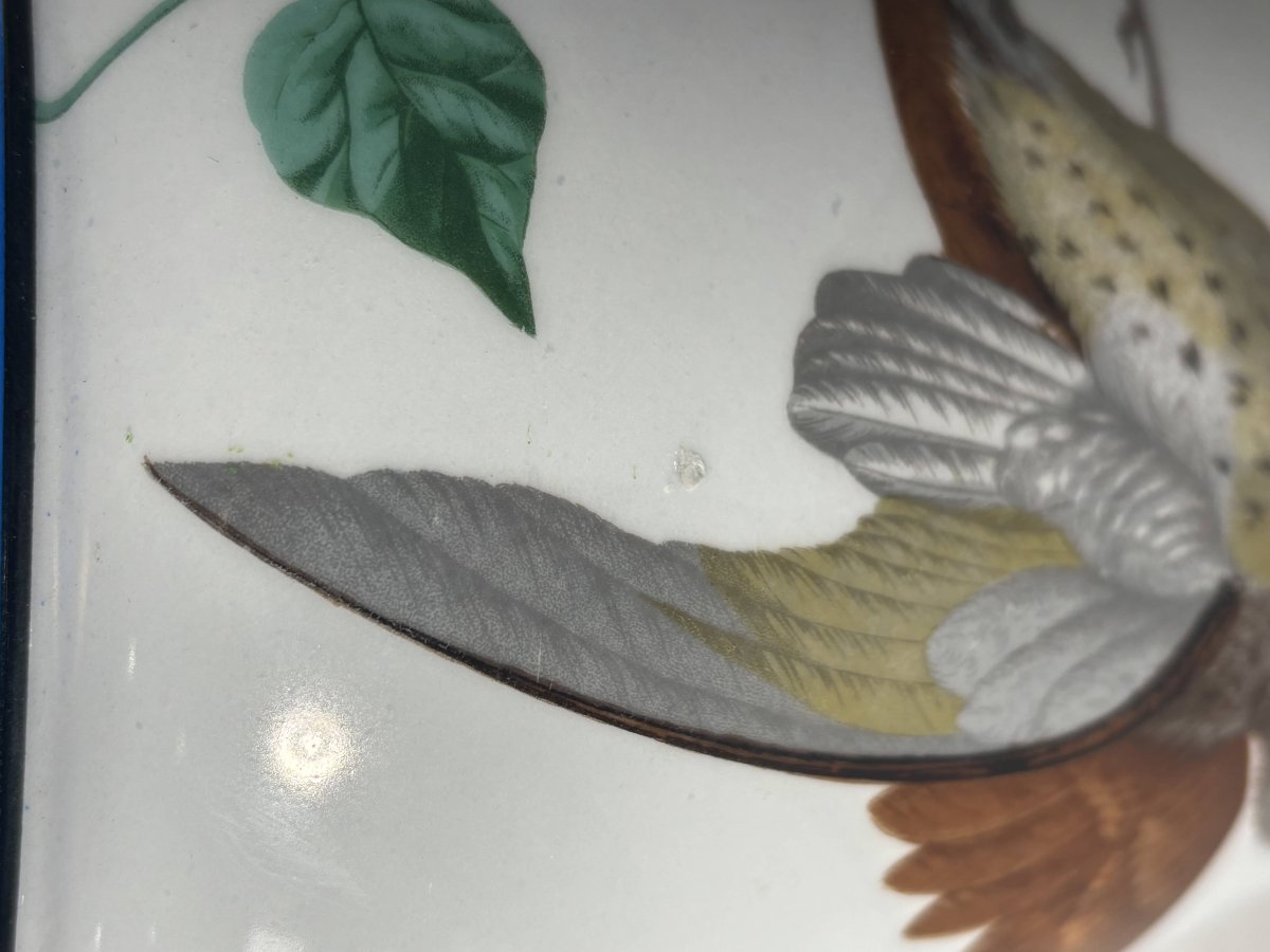 Paire de vases en porcelaine de Paris - Décor naturaliste aux oiseaux & papillons - XIXe siècle-photo-2