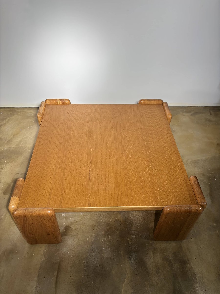 Table basse Mario Marenco pour Mobilgirgi - Chêne massif - Italie, années 70-photo-2