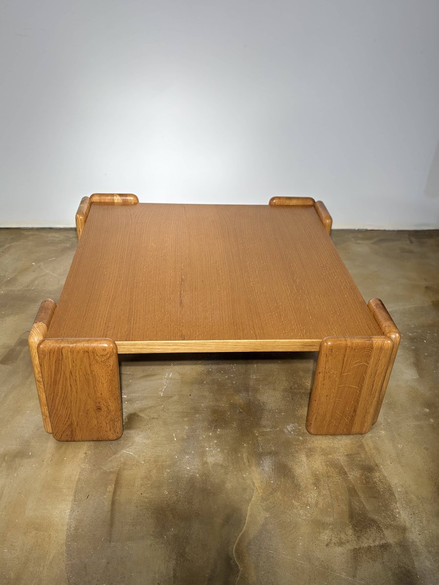 Table basse Mario Marenco pour Mobilgirgi - Chêne massif - Italie, années 70-photo-3