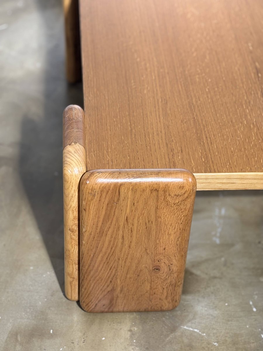 Table basse Mario Marenco pour Mobilgirgi - Chêne massif - Italie, années 70-photo-4