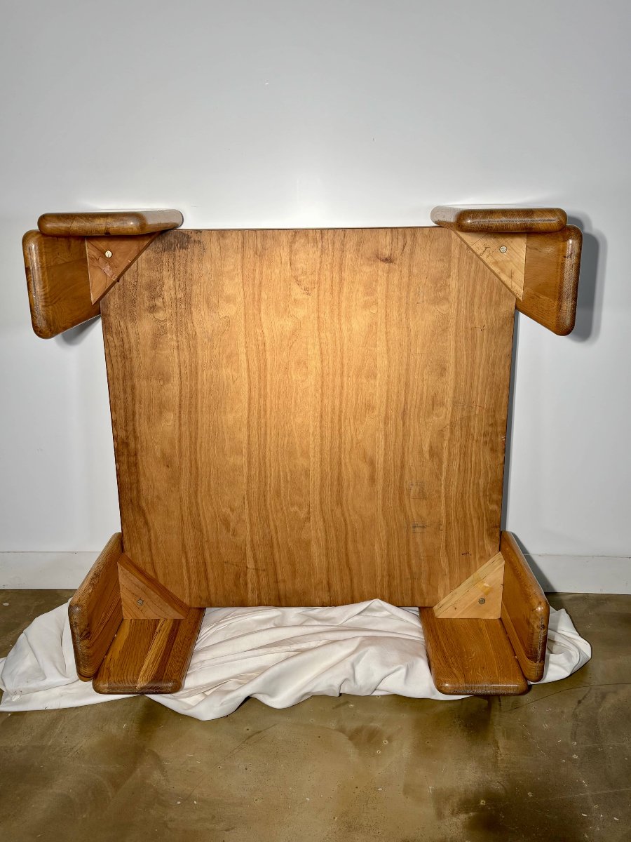 Table basse Mario Marenco pour Mobilgirgi - Chêne massif - Italie, années 70-photo-1