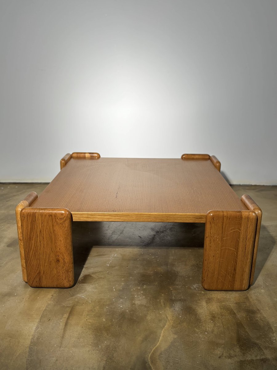 Table basse Mario Marenco pour Mobilgirgi - Chêne massif - Italie, années 70-photo-2