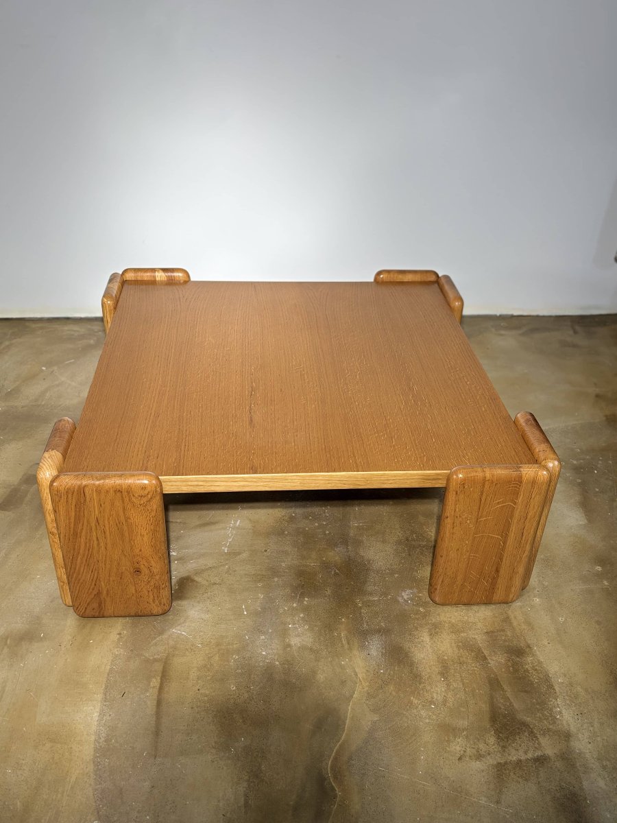 Table basse Mario Marenco pour Mobilgirgi - Chêne massif - Italie, années 70-photo-5