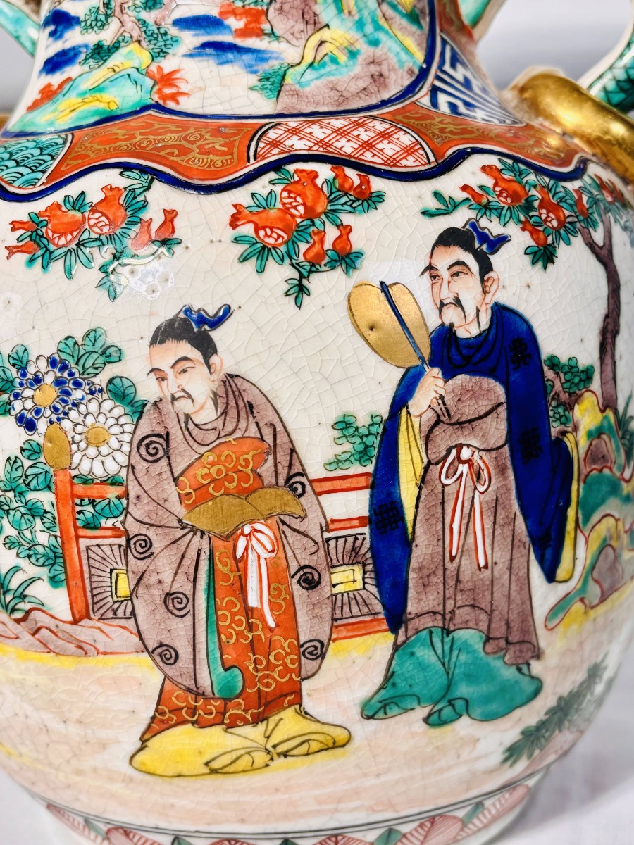 Paire de vases Satsuma, atelier Ninzan — Japon, époque Meiji, vers 1890-1910-photo-2