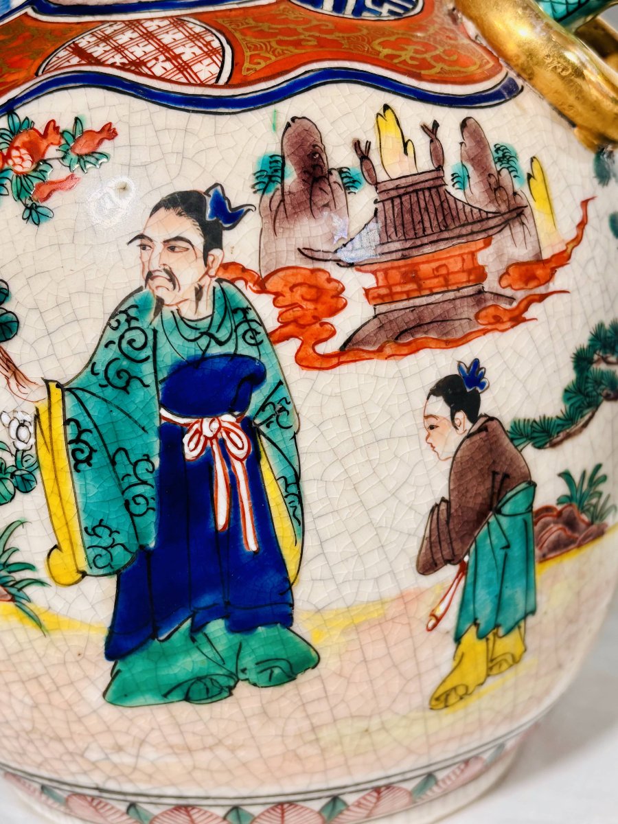 Paire de vases Satsuma, atelier Ninzan — Japon, époque Meiji, vers 1890-1910-photo-2