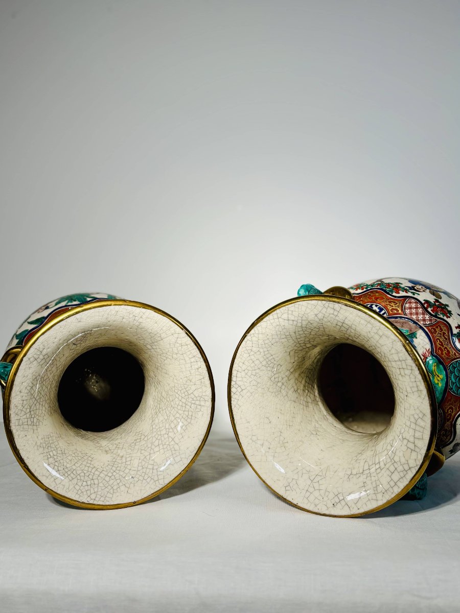 Paire de vases Satsuma, atelier Ninzan — Japon, époque Meiji, vers 1890-1910-photo-7
