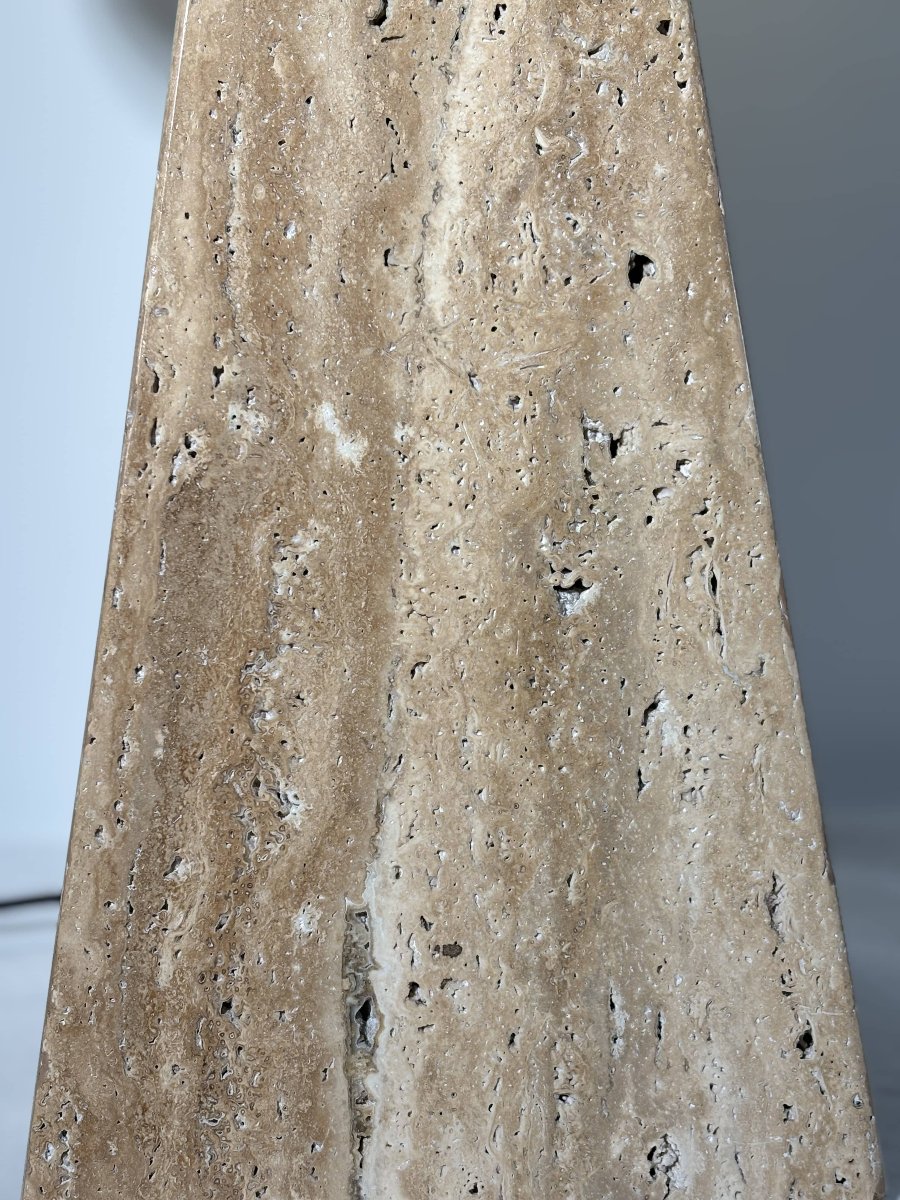 Table Lamp - Travertine Brut - Area Illuminazione - Italy, Circa 1970-photo-2