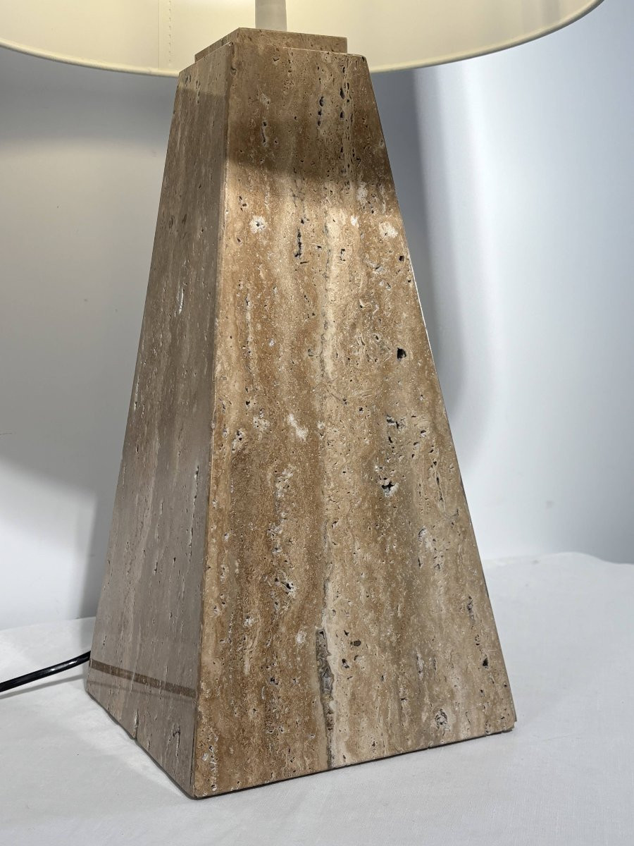 Table Lamp - Travertine Brut - Area Illuminazione - Italy, Circa 1970-photo-4