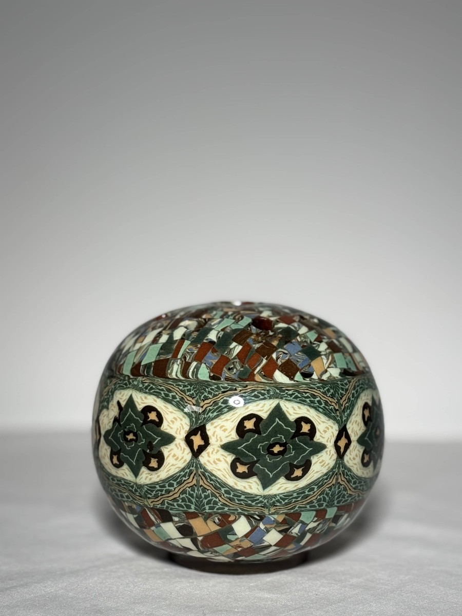Jean Gerbino (1876-1966) - Boule Pique-fleurs en terres mêlées, Vallauris vers 1950-1960