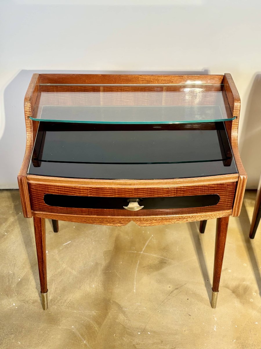 Paire de tables de chevet - Dans le goût de Paolo Buffa, Milan,  circa 1960-photo-5