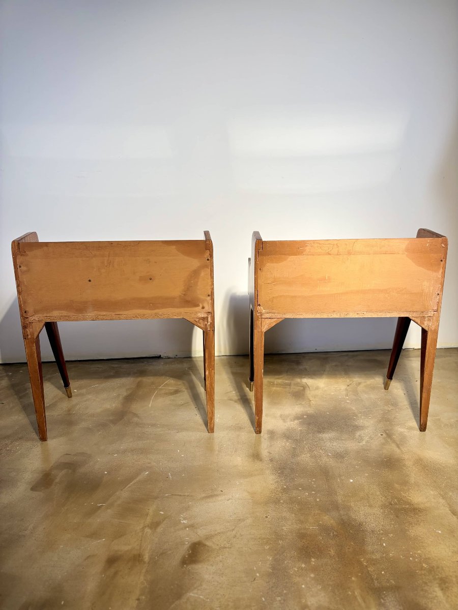 Paire de tables de chevet - Dans le goût de Paolo Buffa, Milan,  circa 1960-photo-6