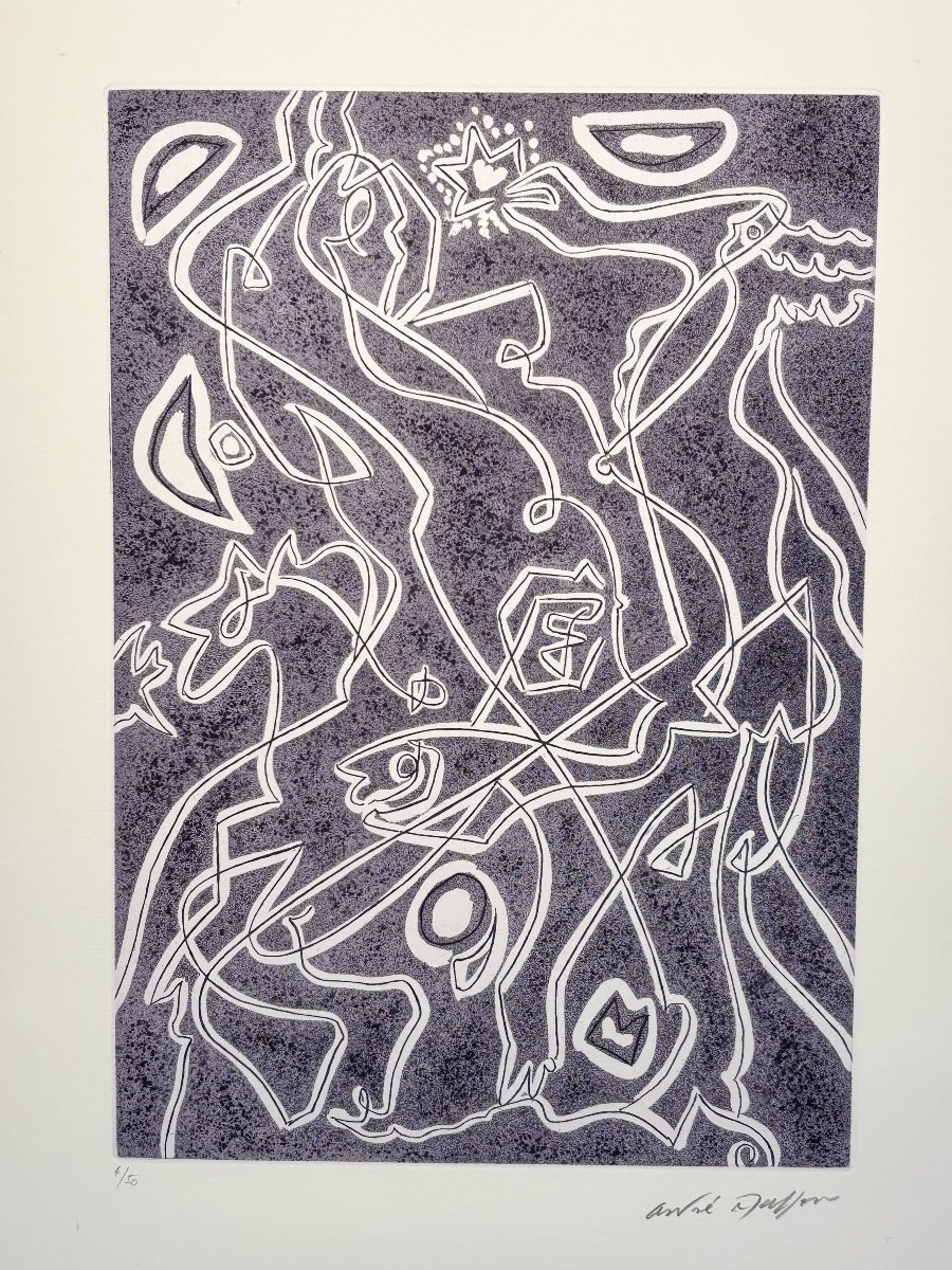 André Masson (1896–1987) – “rencontre” – Original Print, Signed And Numbered 4/50 – France, 197-photo-4