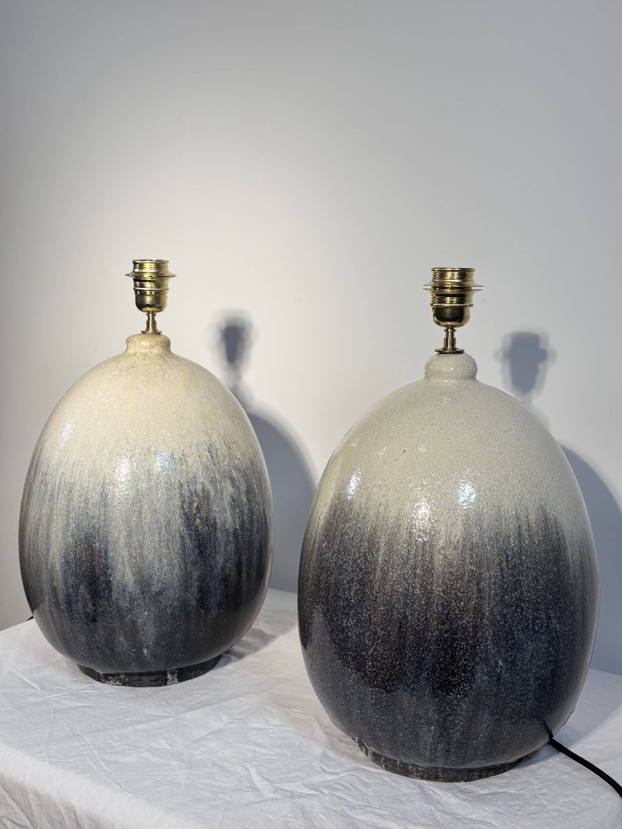 Paire de lampes de table en céramique par Marcello Fantoni, Florence, Italie, vers 1970-photo-4
