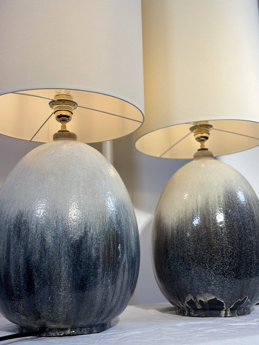 Paire de lampes de table en céramique par Marcello Fantoni, Florence, Italie, vers 1970-photo-6