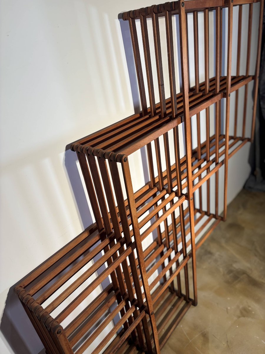 Modular Folding Bookcase, Attributed To Vico Magistretti, Italy Circa 1970-photo-4