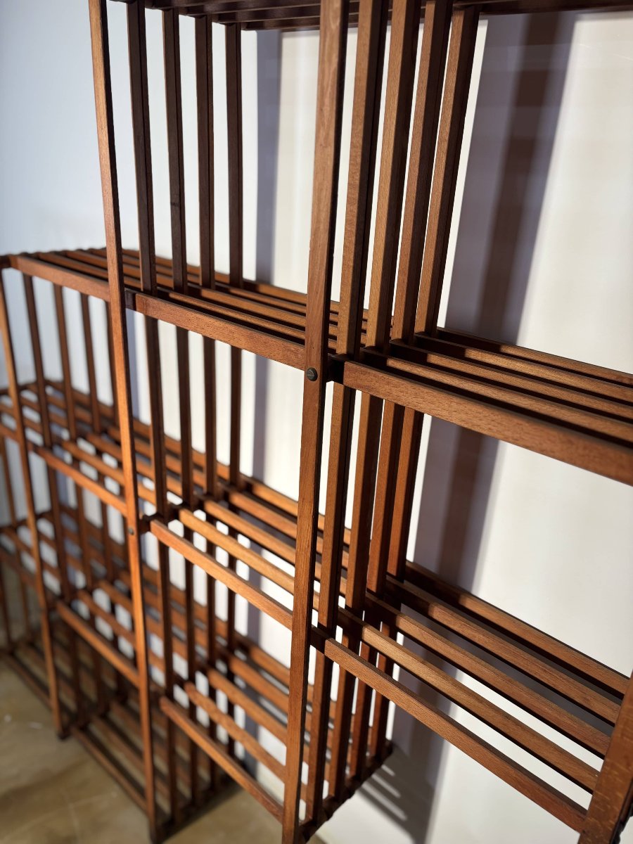 Modular Folding Bookcase, Attributed To Vico Magistretti, Italy Circa 1970-photo-2