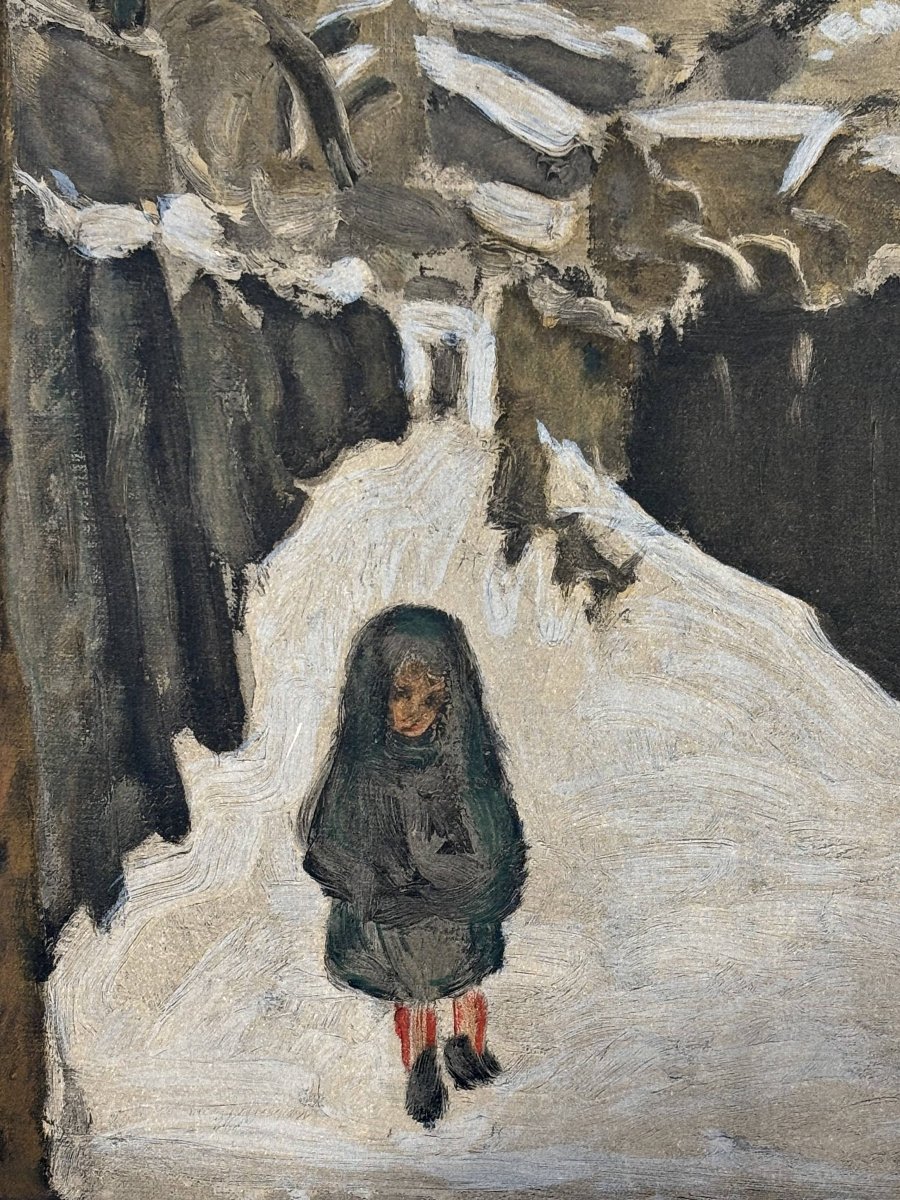 After Pierre Bonnard (1867–1947) — Snowy Landscape, Child In A Hood — Mid 20th Century-photo-4
