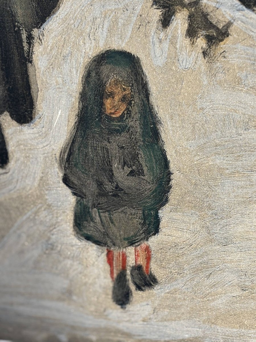 After Pierre Bonnard (1867–1947) — Snowy Landscape, Child In A Hood — Mid 20th Century-photo-2