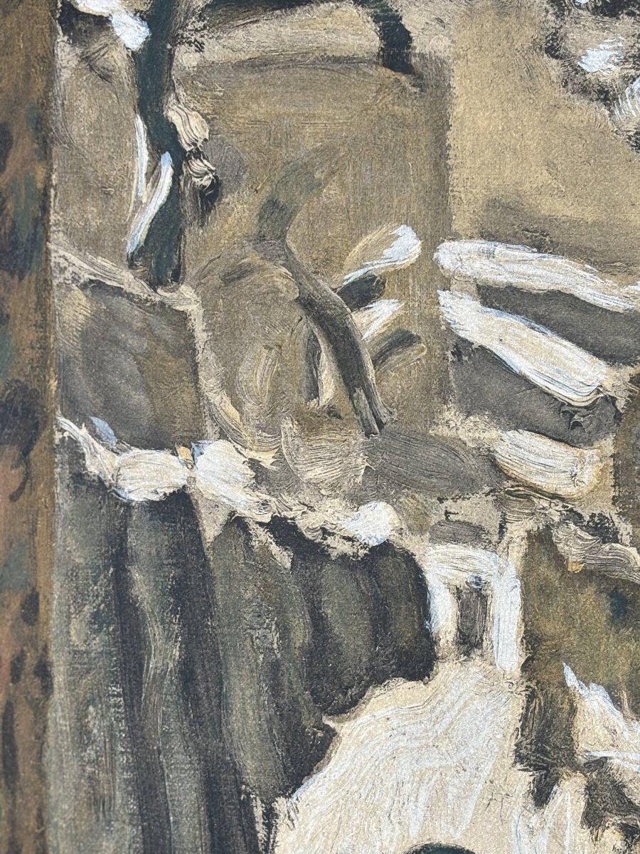 After Pierre Bonnard (1867–1947) — Snowy Landscape, Child In A Hood — Mid 20th Century-photo-3