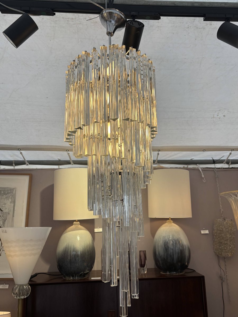  Important lustre cascade Venini en verre de Murano – Italie, vers 1960-1970-photo-2