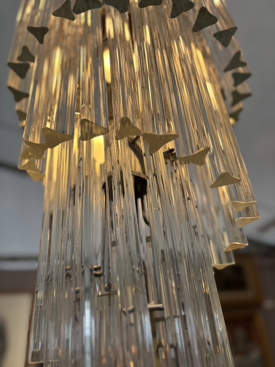  Important lustre cascade Venini en verre de Murano – Italie, vers 1960-1970-photo-3