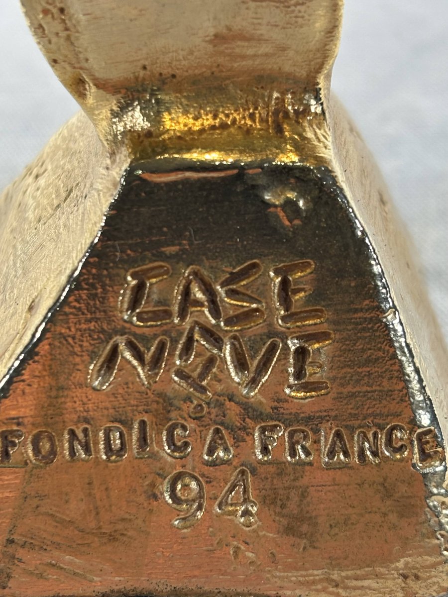 Pierre Casenove (1943) pour Fondica - Bougeoir sculpture au visage stylisé, France 1994-photo-4