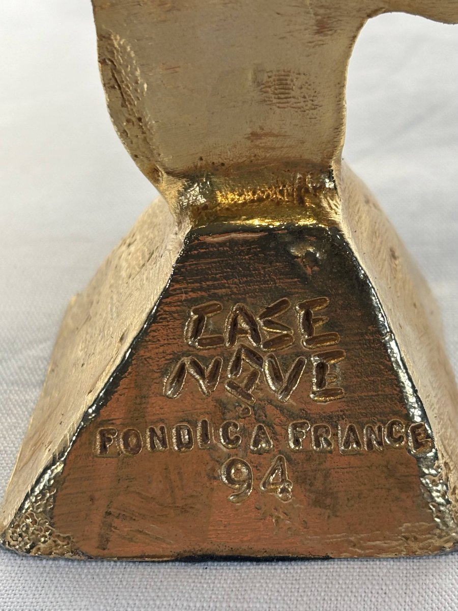 Pierre Casenove (1943) pour Fondica - Bougeoir sculpture au visage stylisé, France 1994-photo-1