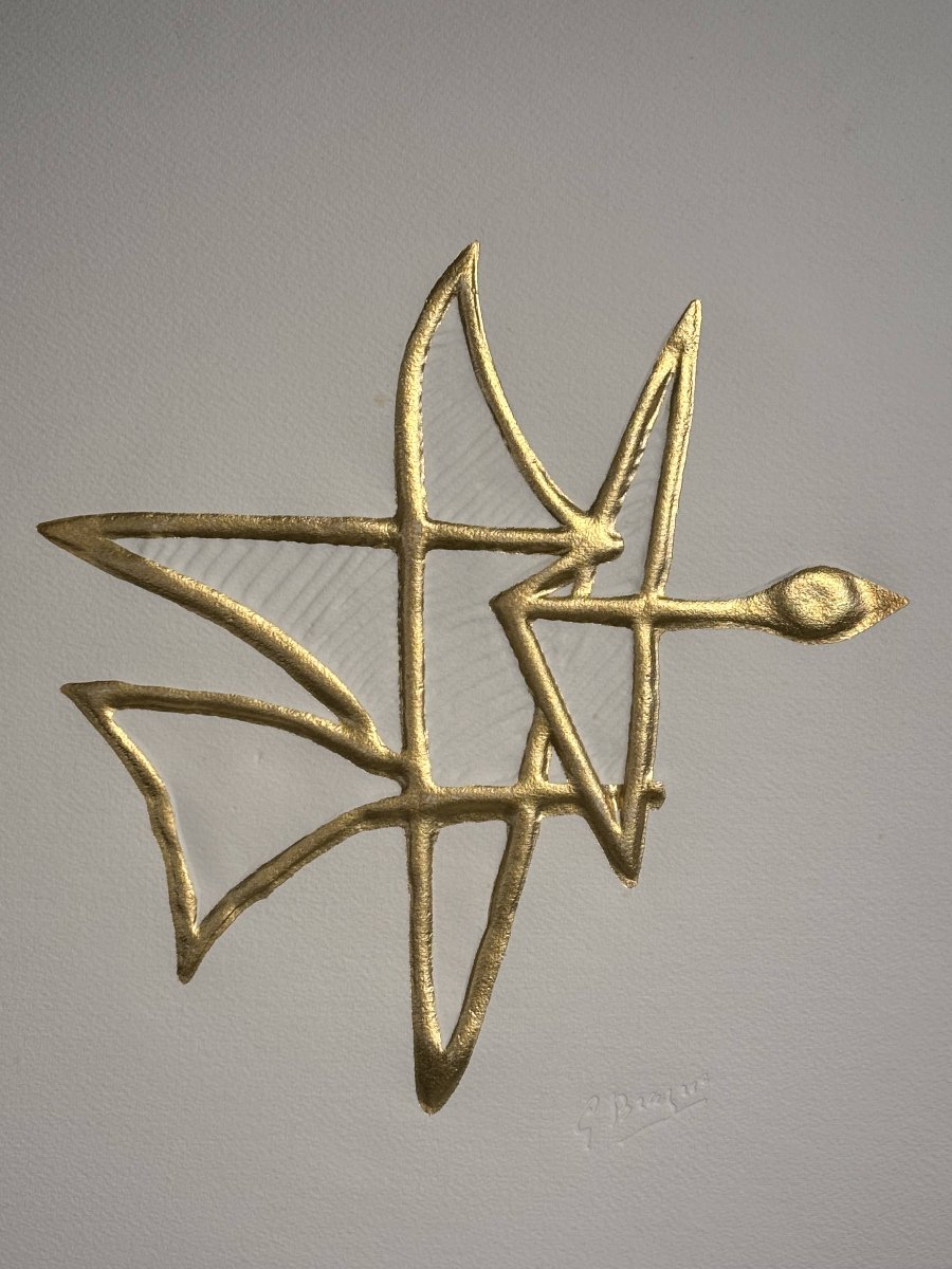Georges Braque (after) - “astéria,” Fine Gold-embossed Print - Heger De Löwenfeld, C. 1970-photo-2