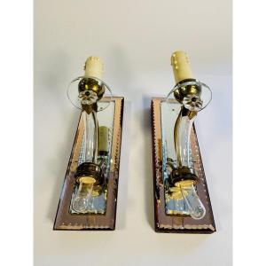 Beautiful Pair Of Murano Wall Sconces, 1940s