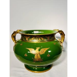 Exceptional Empire Planter - Jaget Et Pinon Tours - Imperial Green - 45 Cm