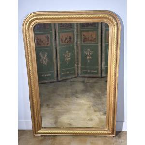 Louis-philippe Mantelpiece Mirror With Lattice Decoration - France, Mid-19th Century