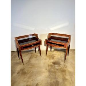 Paire de tables de chevet - Dans le goût de Paolo Buffa, Milan, circa 1960