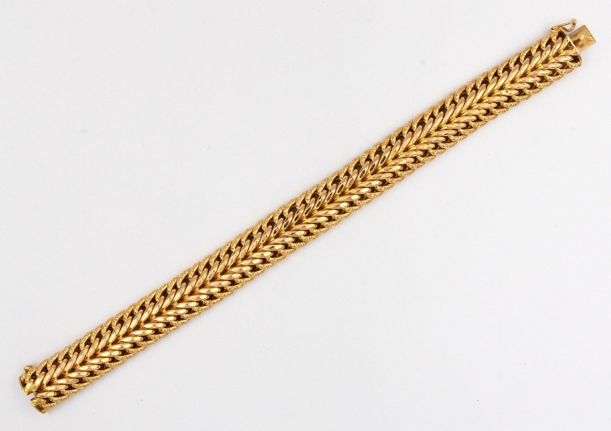 Double Chain Bracelet In Yellow Gold-photo-2