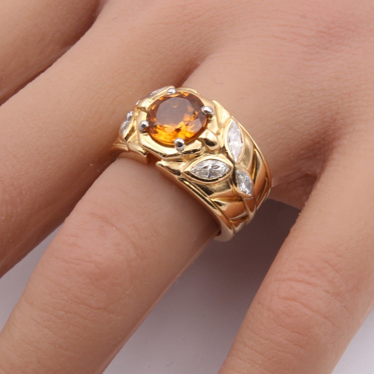 Citrine And Diamond Ring-photo-2
