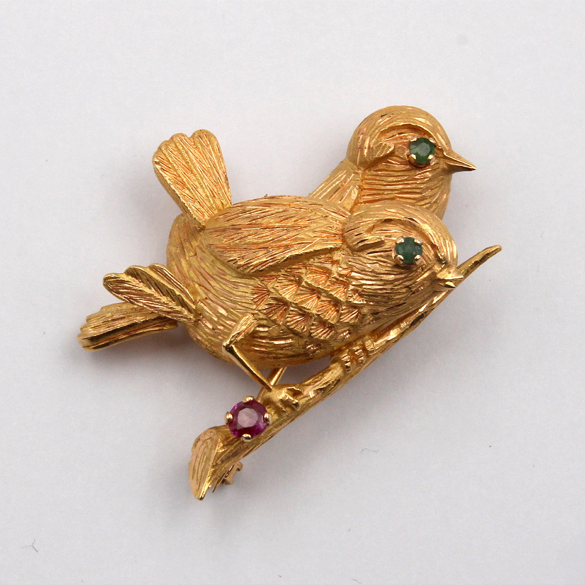 Broche oiseaux sur une branche