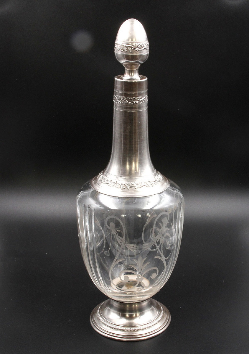 SCHWEITZER & FORT Carafe à vin en cristal et argent