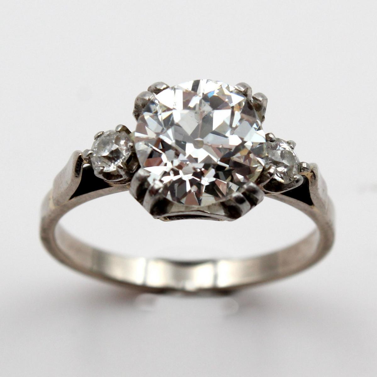 Bague brillant taille ancienne 2.07 ct
