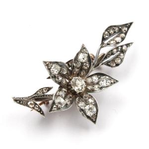 Broche fleur diamants, vers 1880