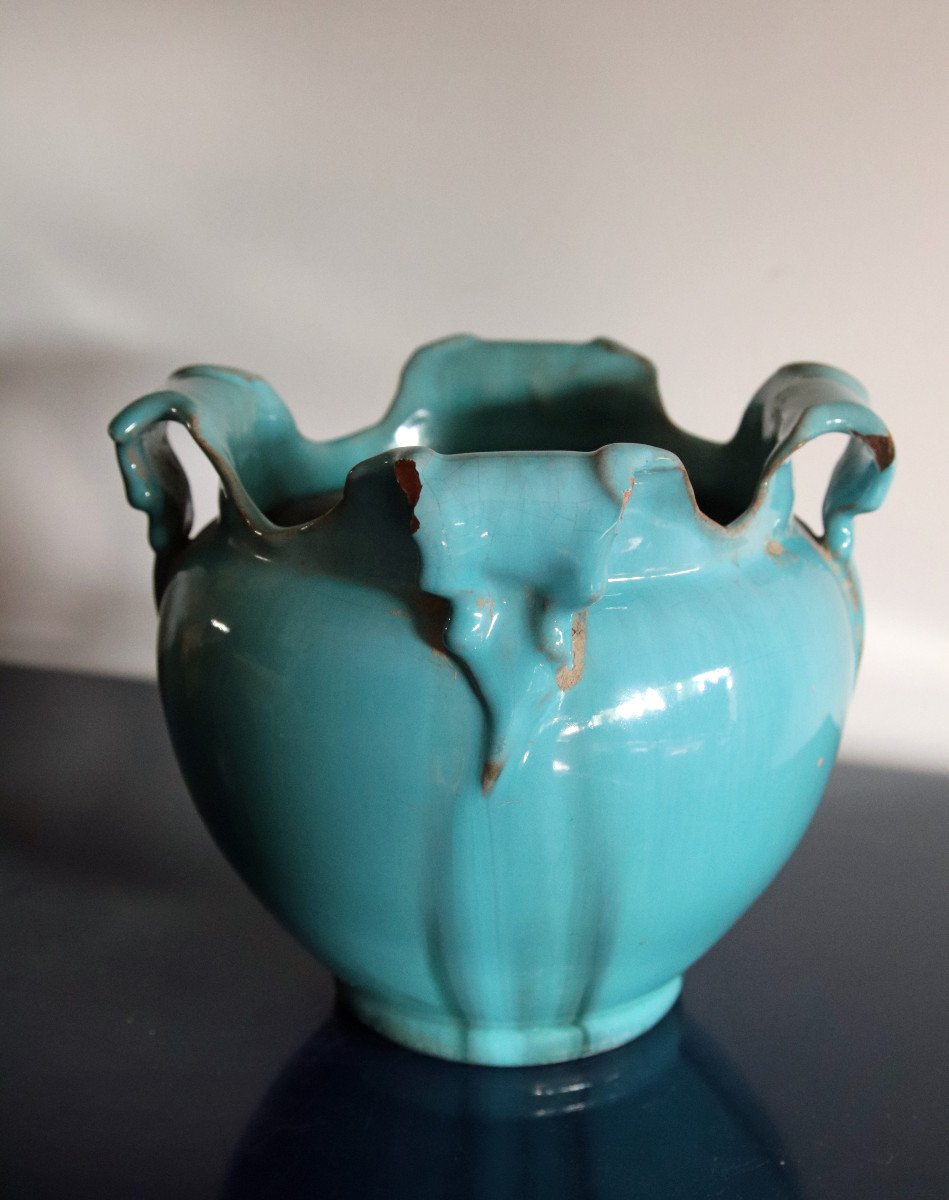 Clément Massier, Golfe-juan, Vallauris, Pair Of Planters