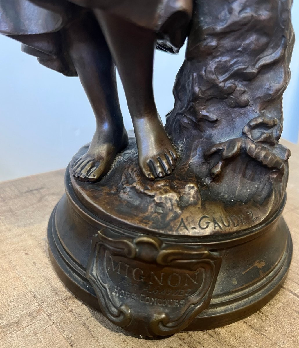 "Mignon", bronze par A. Gaudez, XIXème siècle-photo-4
