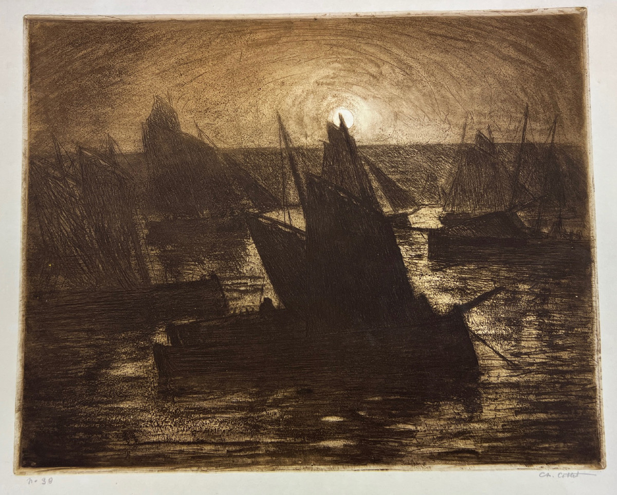 Charles COTTET, barques en Bretagne, 1905
