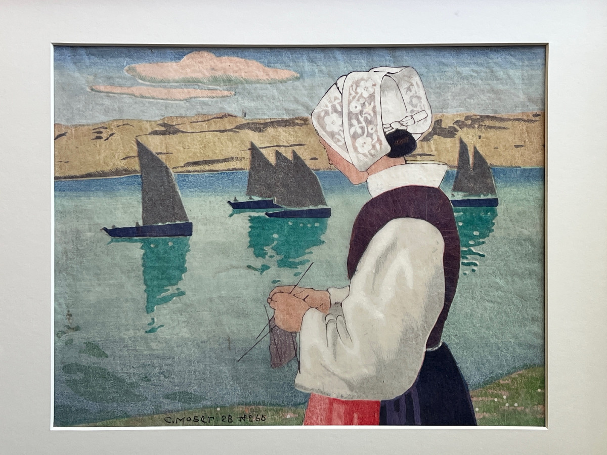 The Departure Of The Boats, Brittany, Douarnenez, By Carl Moser, 1928-photo-2