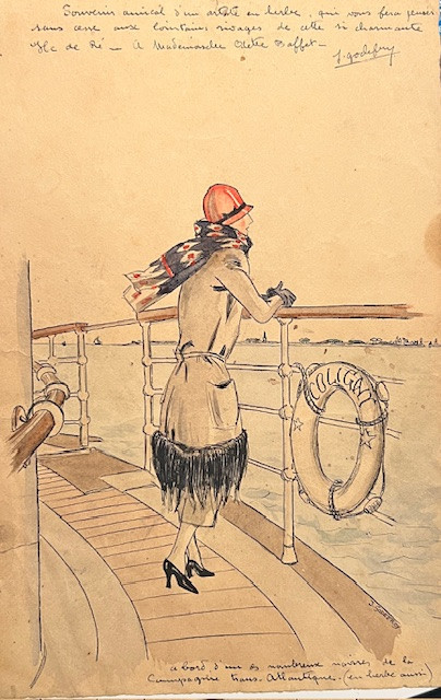 Femme sur le pont du bateau COLIGNY, Ile de Ré